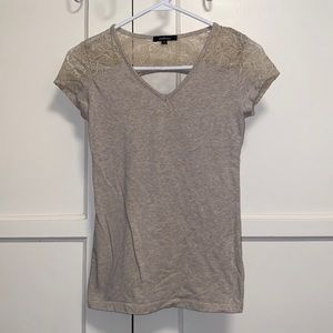 Ambiance Medium Tan Short Sleeve V Neck Shirt